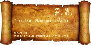 Preller Maximilián névjegykártya